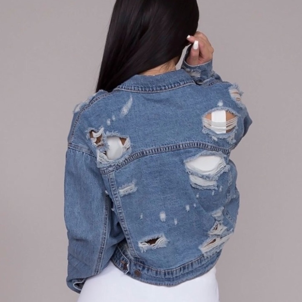 Distressed Denim Jacket - Picture 4 of 5